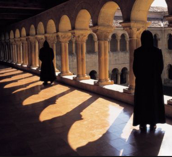 Cloisters 2 monks shadows